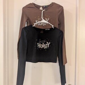 Set of 2 SHEIN Long Sleeve Crop Top (Sz M)